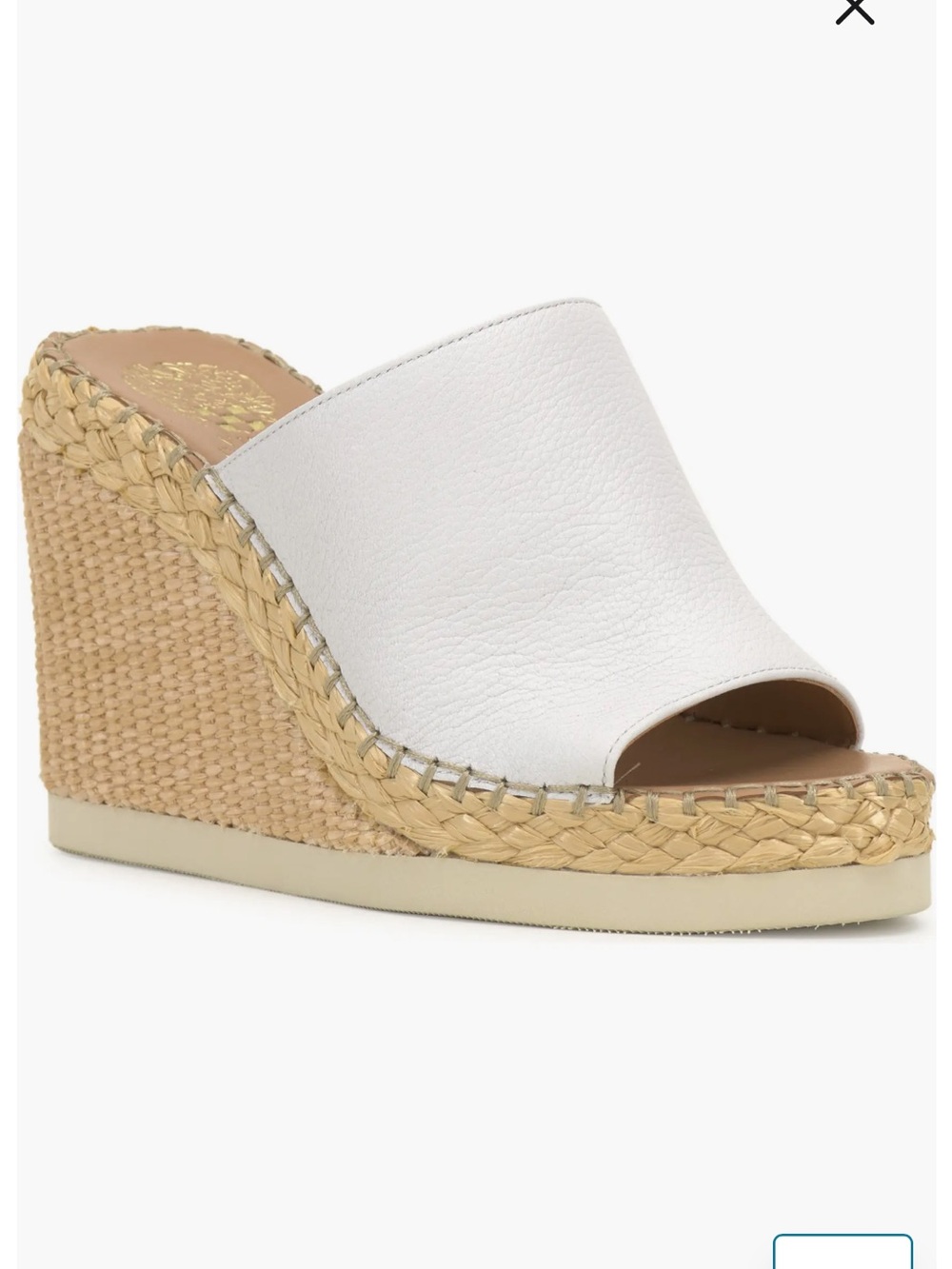 Vince Camuto- SZ 7 NWOT Brissia Espadrille Wedge Mules White Leather. - Picture 14 of 15